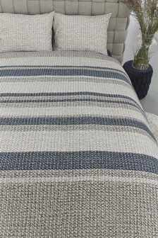 Rivi&egrave;ra Maison Dekbedovertrek Rattan Stripes Blue Grey 28029