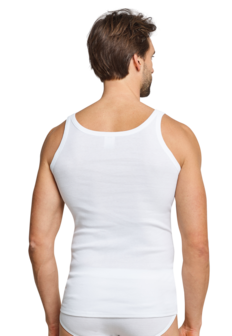 Schiesser Men Cotton Essentials Feinripp Singlets 2-Pack Wit 205144-100 | 8757