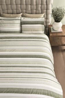 Rivi&egrave;ra Maison Dekbedovertrek Sturdy Stripe Grey Green 29925