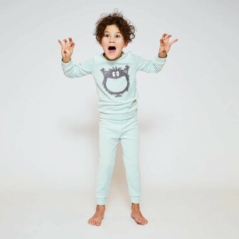 Charlie Choe Jongens Velours Pyjama Light Aqua Q53063-42 | 30750