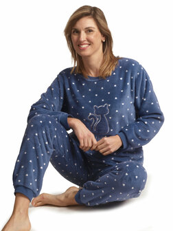 Cocodream Dames Fleece Pyjama Blauw 691790 | 30502