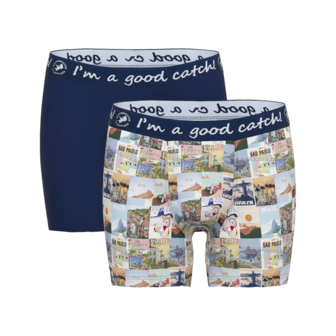 A Fish Named Fred Heren Shorts 2-Pack Brasil Navy 110013-6095-628 | 28219