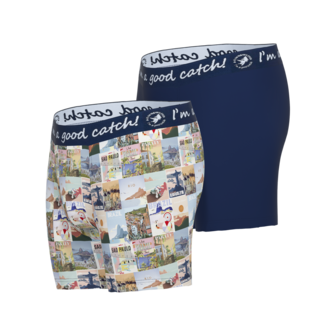 A Fish Named Fred Heren Shorts 2-Pack Brasil Navy 110013-6095-628 | 28219