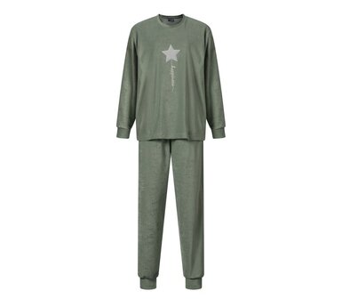 Lunatex Dames Badstof Pyjama Groen 12-4230 | 30764