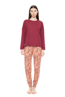 Pink Label Dames Pyjama Soft Pink Leopard W1602 | 30834