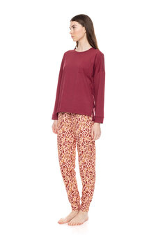 Pink Label Dames Pyjama Soft Pink Leopard W1602 | 30834