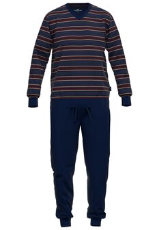 G&ouml;tzburg Heren Velours Pyjama Donkerblauw 452273-3041-662 | 30784