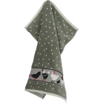 Bunzlau Castle Keukendoek Chickens Dark Green 6309 | 30860