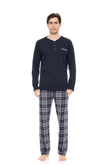 Ulisse Heren Pyjama Jacquard Grey Plaid W-M720 | 30839