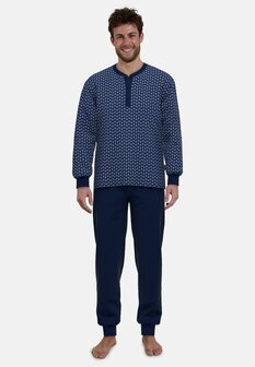 G&ouml;tzburg Heren Pyjama Blauw 452264-4009-695 | 30780