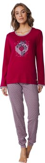 Pastunette Dames Pyjama Dark Red 20242-158-2-273 | 30459