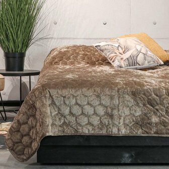 Unique Living  Bedsprei Peggy Taupe 30938