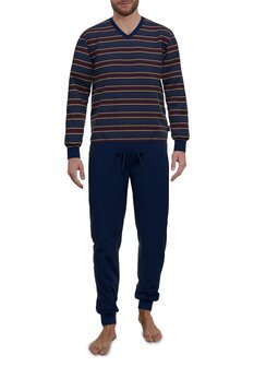 G&ouml;tzburg Heren Velours Pyjama Donkerblauw 452273-3041-662 | 30784