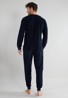 Tom Tailor Badstof Heren Pyjama Donkerblauw 71348-3028-630 | 30878