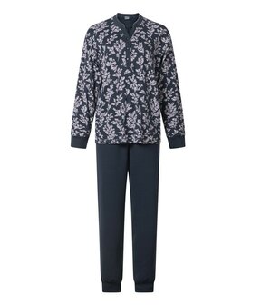 Lunatex Dames Double Jersey Pyjama Donkerblauw Gebloemd 12-4225 | 30763