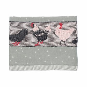 Bunzlau Castle Theedoek Chickens Dark Green 6310 | 30860