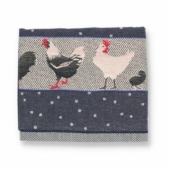 Bunzlau Castle Theedoek Chickens Dark Blue 6129 | 30998