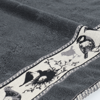 Bunzlau Castle Keukendoek Birds Anthracite 6301 | 30996