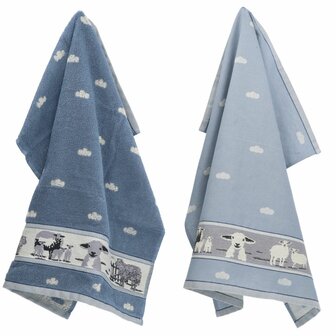 Bunzlau Castle Theedoek Sheep Grey Blue 6294 | 30994