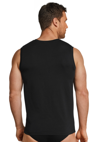 Schiesser Men Long Life Cotton Tanktop V-hals Black 145139-000 | 12303