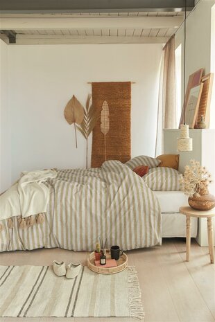 Ariadne At Home Dekbedovertrek Knit Stripes Naturel 26092