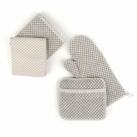 Bunzlau Castle Keukendoek Small Check Grey 3803 | 21607