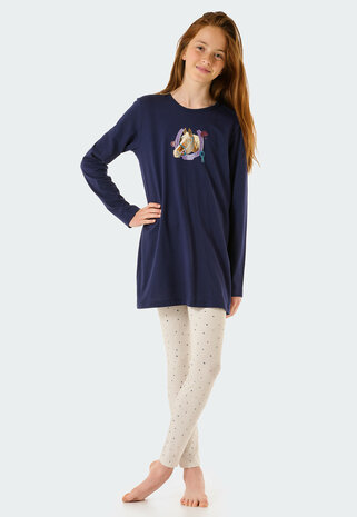 Schiesser Meisjes Pyjama Donkerblauw 177795-803 | 27324