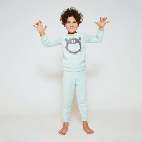 Charlie Choe Jongens Velours Pyjama Light Aqua Q53063-42 | 30750