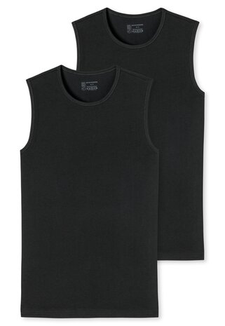 Schiesser Men 95/5 Tanktops 0-hals 2-Pack Zwart 173980-000 | 26352