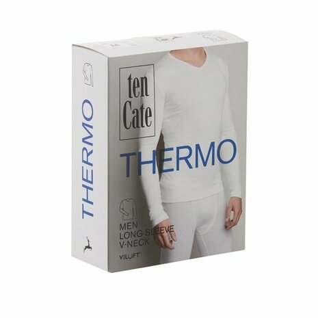 Ten Cate Men Thermo Long Sleeve V-Neck Snow White 30246-015 | 18228