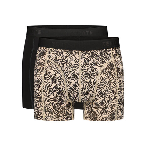 Ten Cate Men Basics Shorts 2-Pack Leafs Black/Sand 60000-5001 | 29373