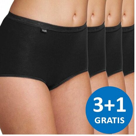 Sloggi Women Maxi Basic 3+1 GRATIS Zwart 10028378-004 | 10350