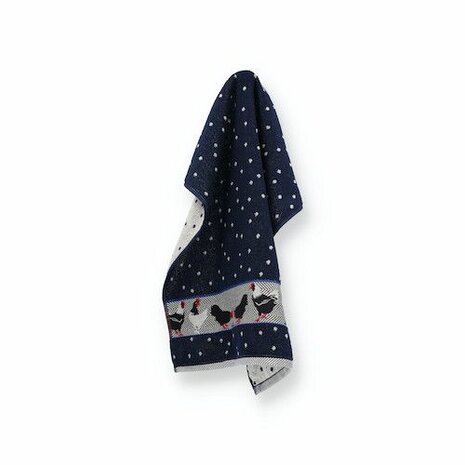 Bunzlau Castle Keukendoek Chickens Dark Blue 6130 | 30998