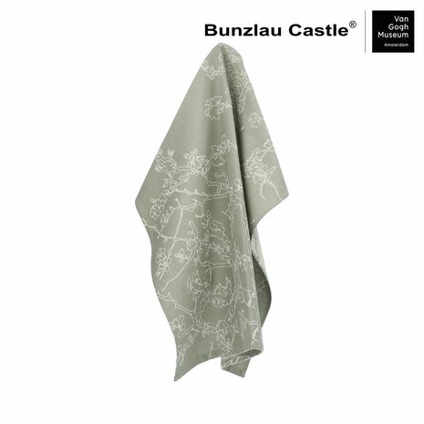 Bunzlau Castle Theedoek Van Gogh Almond Blossom Dark Green 6261 | 30999