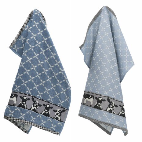 Bunzlau Castle Keukendoek Cows Grey Blue 6321 | 30995